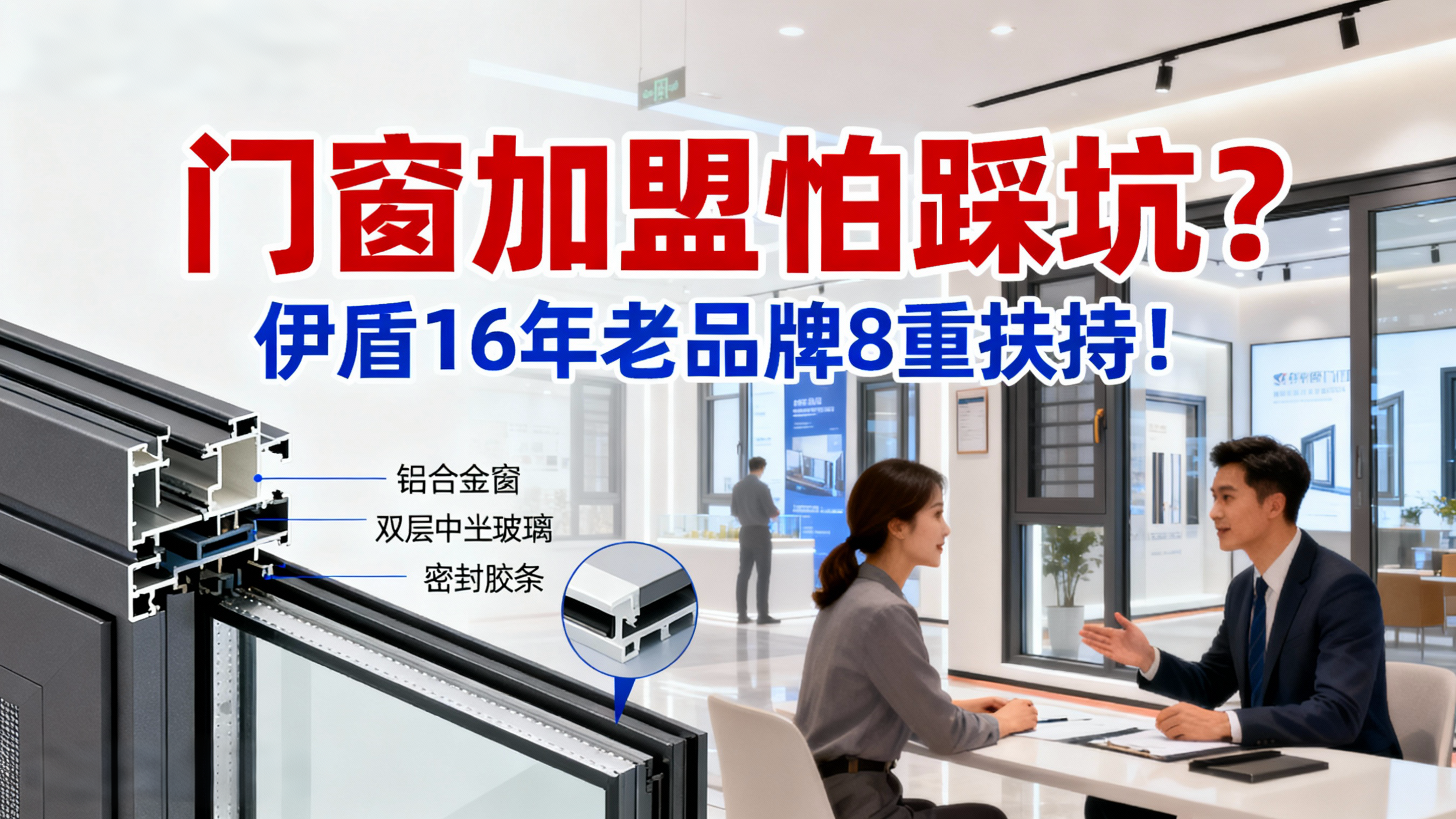 門窗加盟怕踩坑？伊盾16年老品牌8重扶持！